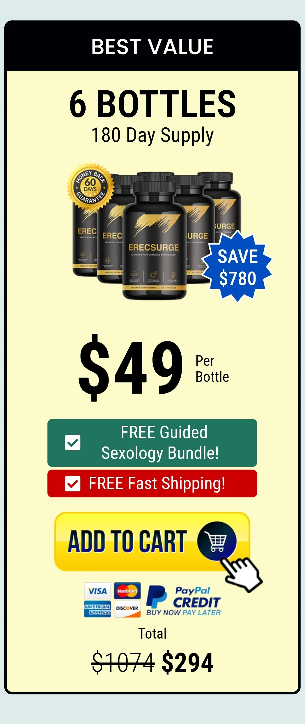 ErecSurge™ 6 bottles pricing